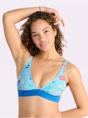 Parade Blue Fish Print Triangle Bralette